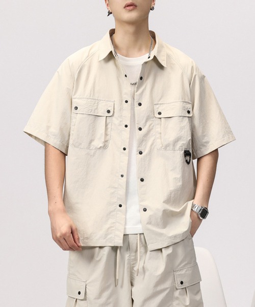 ブラウス シャツ aimoha outdoorユニセックス　ポケット　シャツ レディース メンズ aimoha ブラウス シャツ outdoorユニセックス ポケット シャツ