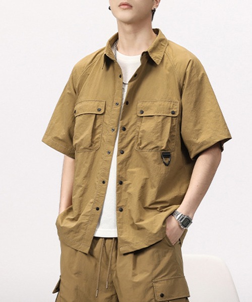 ブラウス シャツ aimoha outdoorユニセックス　ポケット　シャツ レディース メンズ aimoha ブラウス シャツ outdoorユニセックス ポケット シャツ