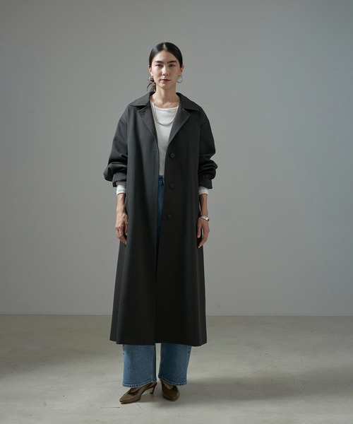 【新品コート】サロンアダムエロぺ レディース 上質 ウールステンカラーコート SALON adam et rope'（サロン アダム エ ロペ） ステンカラーコート