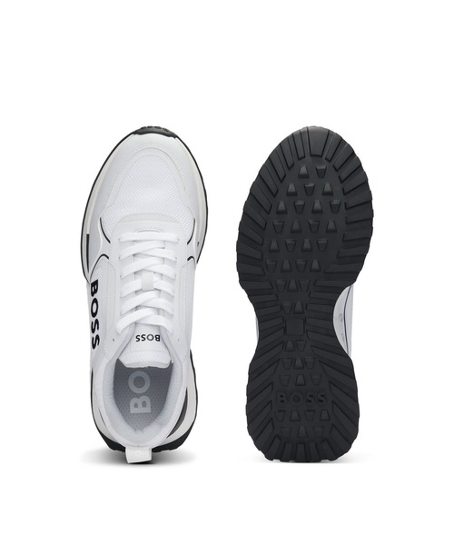 BOSS ミックスマテリアル スニーカー サイドパネル ラージロゴ BOSS（HUGO BOSS） スニーカー ラージBOSSロゴ ミックス