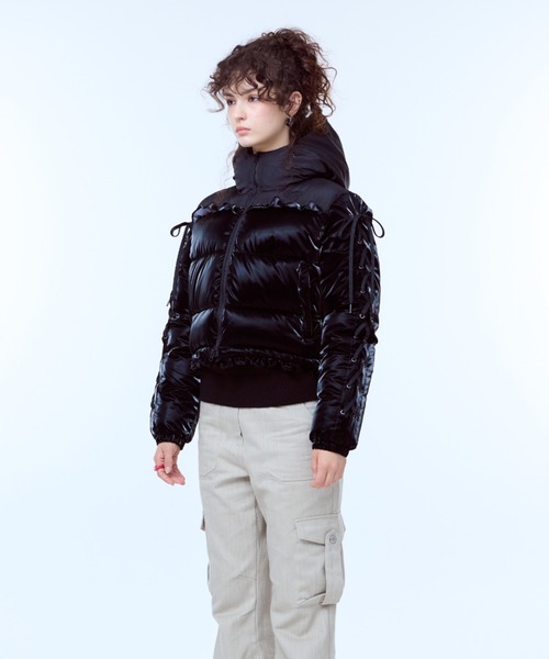 LUVISTRUE ダウンコート ダウンジャケット AM RIBBON FRILL PUFFER