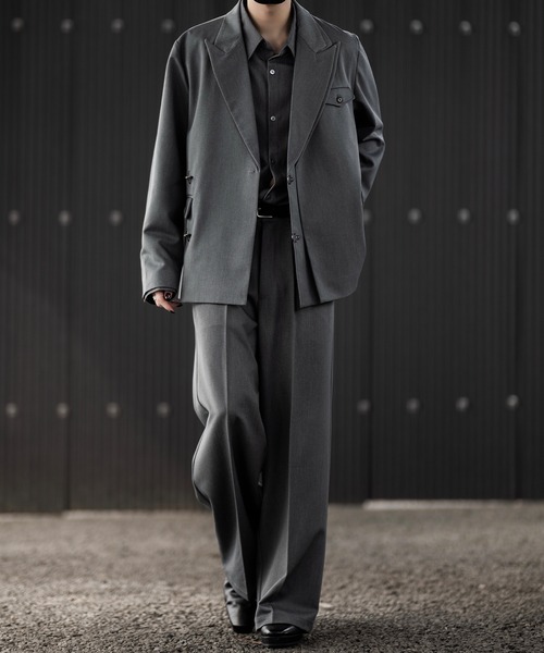 clel ダブルテックフェード テーラードジャケット L 　チャコールグレー CLEL】Double Tech Fade Tailored Jacket/ダブルテックフェード