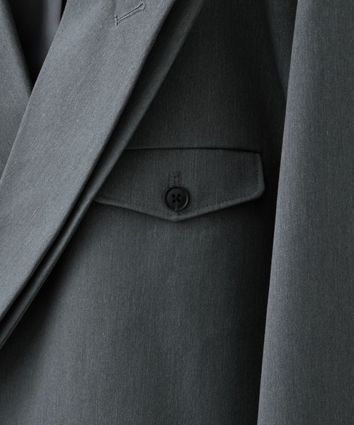 【CLEL】プライムTRダブルラペルテーラードジャケット　チャコールグレー　M CLEL】Prime TR Double Lapel Tailored Jacket / プライムTR