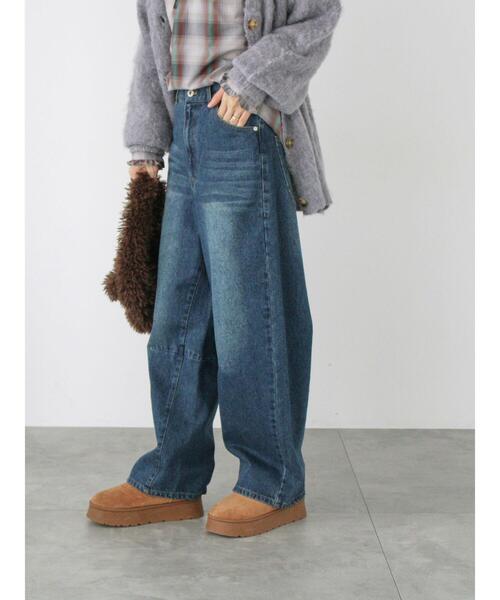 Lugnoncure（ルノンキュール） パンツ バレルレッグバギーデニムパンツ