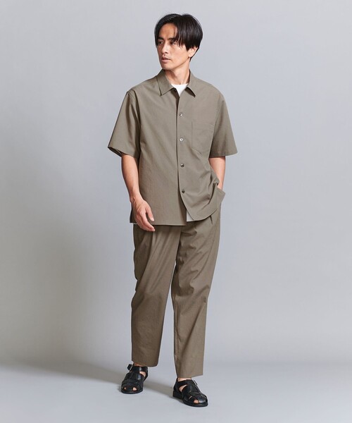新品未使用 KOMATSU PACK キャンプカラー ショートスリーブ シャツ BEAUTY&YOUTH UNITED ARROWS シャツ KOMATSU PACK キャンプ