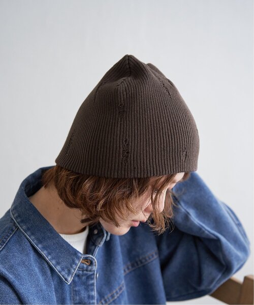 notch. ニット帽 ニットキャップ ダメージニットビーニー レディース