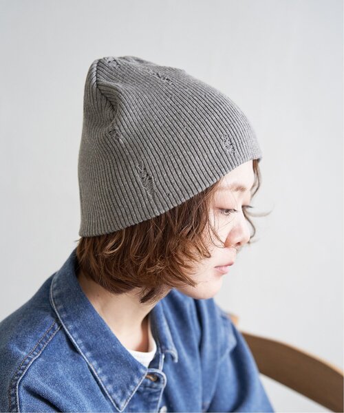notch. ニット帽 ニットキャップ ダメージニットビーニー レディース