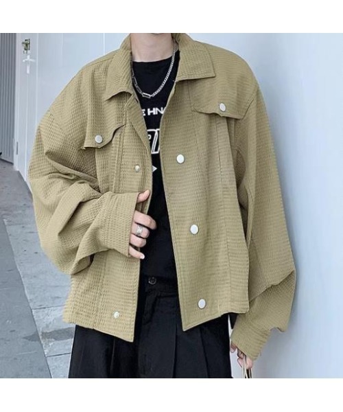 ジャケット・アウター AZUMA BRIANS REVERSIVLE COAT revertical コート ジャケット ワッフルショート丈ジャケット