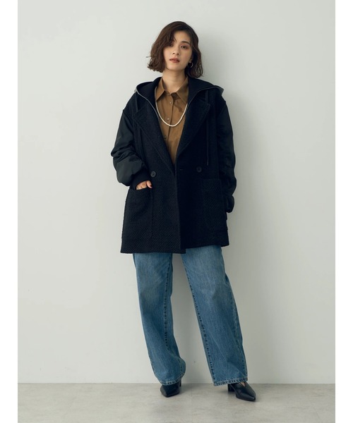 「Editt by YECCA VECCA」 ノーカラーコート FREE ブラック レディース_画像2