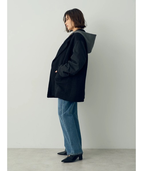 「Editt by YECCA VECCA」 ノーカラーコート FREE ブラック レディース_画像4