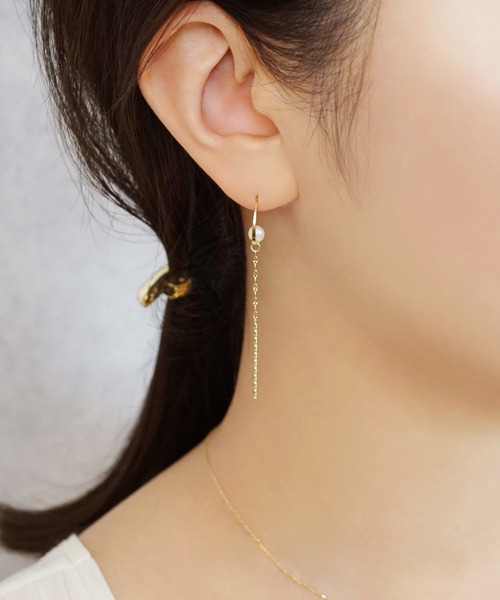 TAKE-UP（テイクアップ） ピアス 「 Palette」K10 キラチェーンバー