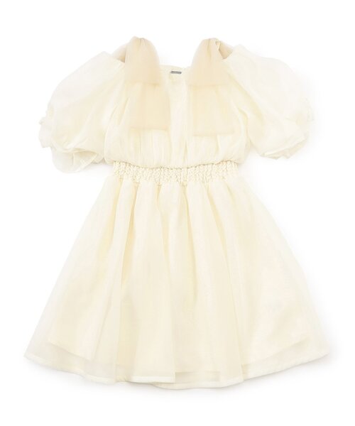 algy ワンピース ふんわり肩りぼんワンピ キッズ 子供服 女の子