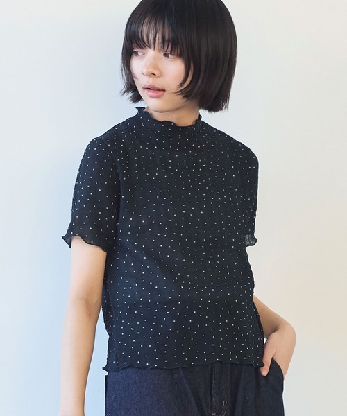 tシャツ syuwa syuwa dot ハイネック半袖プルオーバー レディース