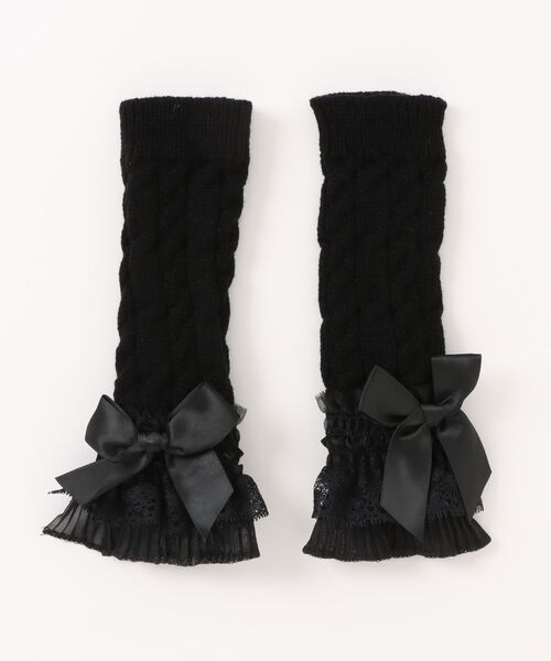 L LABEL（エルラベル） アームカバー フリルリボンニットアームカバー
