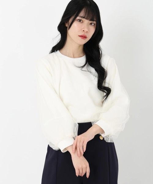 tシャツ チュールレイヤードジャージプルオーバー　Tシャツ・カットソー レディース