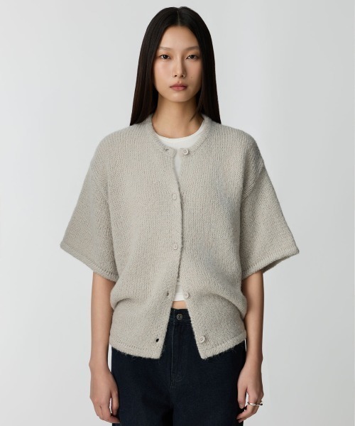 カーディガン Studio Doe Soft Quarter-Sleeve Cardigan レディース