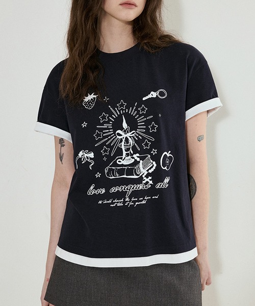 tシャツ レイヤードデザイン プリントTシャツ FX25S006「Fano Studios」「2025SS」 レディース メンズ