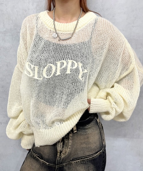 「WHO'S WHO gallery」 長袖ニット FREE アイボリー レディース_画像2