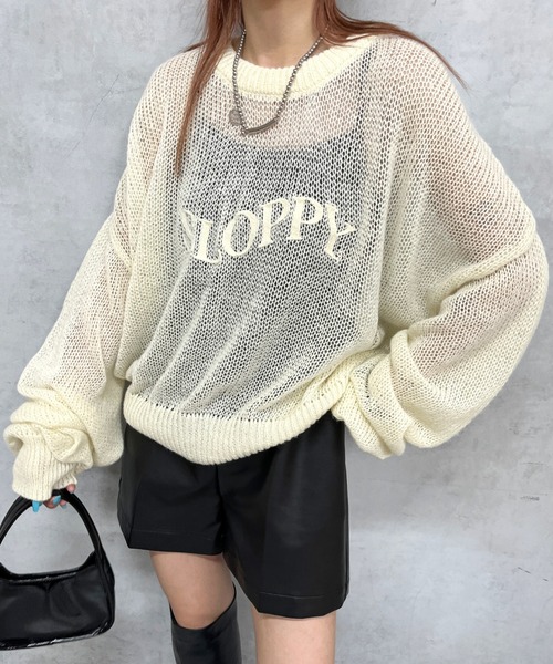 「WHO'S WHO gallery」 長袖ニット FREE アイボリー レディース_画像3