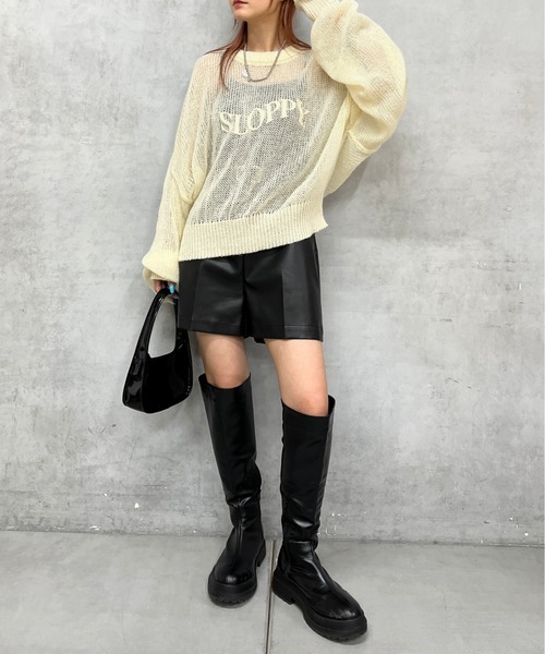 「WHO'S WHO gallery」 長袖ニット FREE アイボリー レディース_画像4