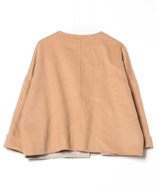 「PUAL CE CIN」 ノーカラージャケット FREE キャメル レディース_画像2