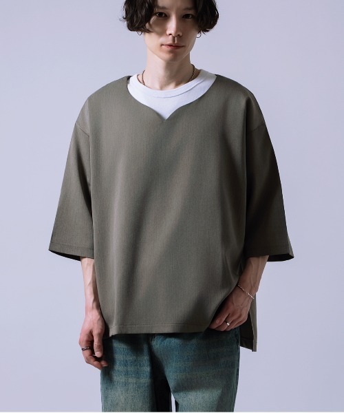 tシャツ キーネック 半袖Tシャツ メンズ レディース : ZOZOTOWN Yahoo