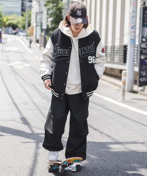 「WEGO」 スタジャン X-LARGE ネイビー メンズ_画像5