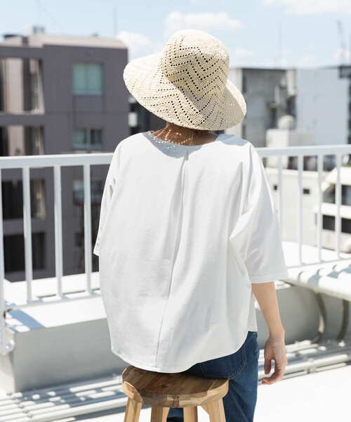 「URBAN RESEARCH DOORS」 半袖カットソー MEDIUM ネイビー レディース URBAN RESEARCH DOORS 「URBAN DOORS」 半袖Tシャツ MEDIUM