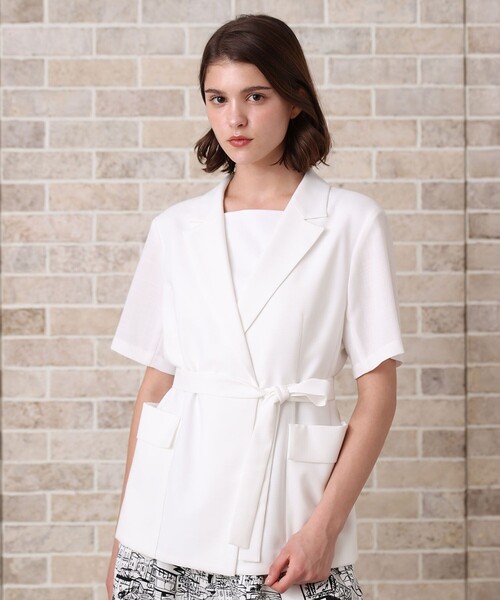 良品 25AW ANAYI アナイ リネンライクビエラ 半袖 ジャケット パンツ 2点セット セットアップ 38 36サイズ ブラウン レディース 古着 中古 USED ANAYI（アナイ） 良品 25AW ANAYI リネンライクビエラ 半袖 ジャケット