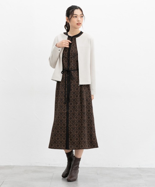 「Honeys」 「GLACIER」ジップアップブルゾン L ベージュ レディース