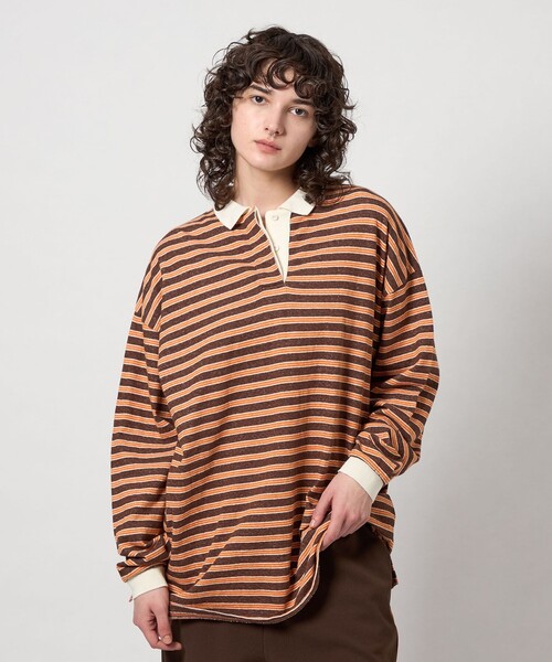 6 tシャツ 「6(ROKU)」コットン ボーダー ラガー レディース