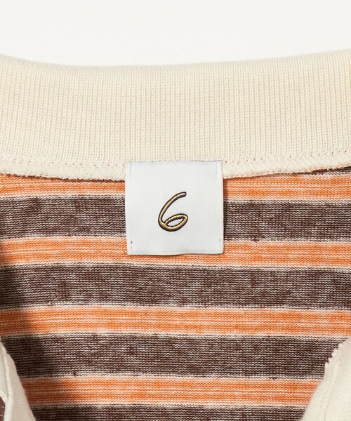 6 tシャツ 「6(ROKU)」コットン ボーダー ラガー レディース