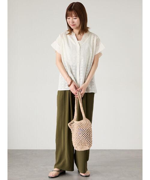 チェリー未使用美品 Akris シルク 前開きブラウス シルクジョーゼット・ブラウス
