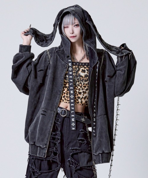 Reflem レフレム　パーカー REFLEM パーカー 「REFLEM/レフレム」うさ耳チェーン付きZIP