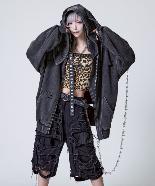 『REFLEM』うさ耳メッシュZIPパーカー REFLEM（レフレム）の「『REFLEM/レフレム』うさ耳メッシュZIP