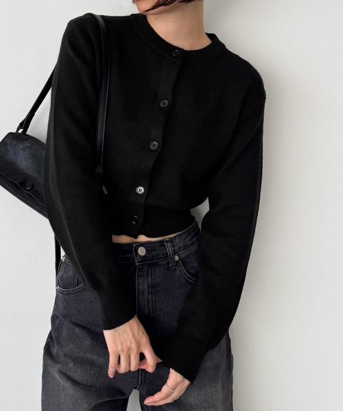 「CANAL JEAN」 ニットカーディガン ONE SIZE ブラック レディース