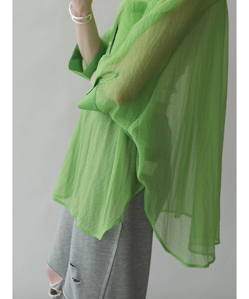 ブラウス シャツ DOLMAN SLEEVE SHEER BLOUSE レディース : ZOZOTOWN