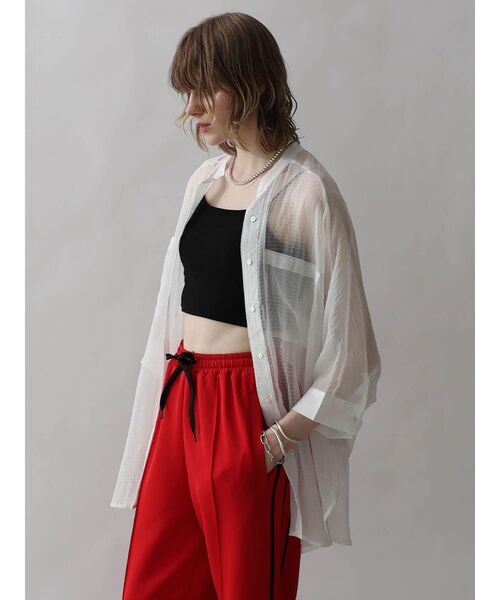 ブラウス シャツ DOLMAN SLEEVE SHEER BLOUSE レディース : ZOZOTOWN 