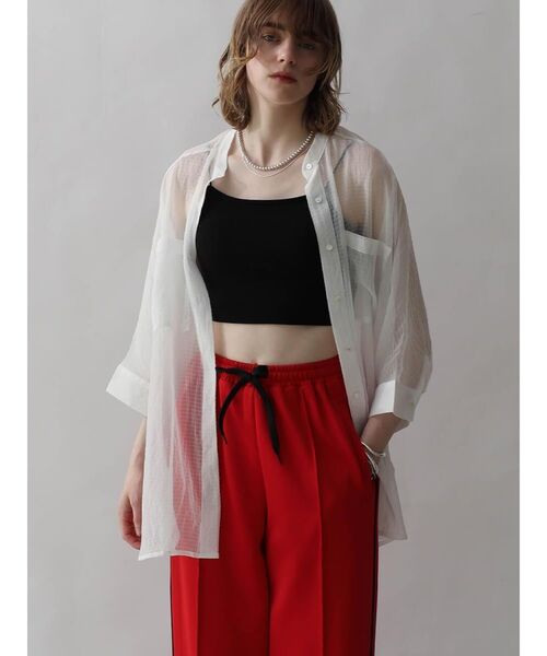 ブラウス シャツ DOLMAN SLEEVE SHEER BLOUSE レディース