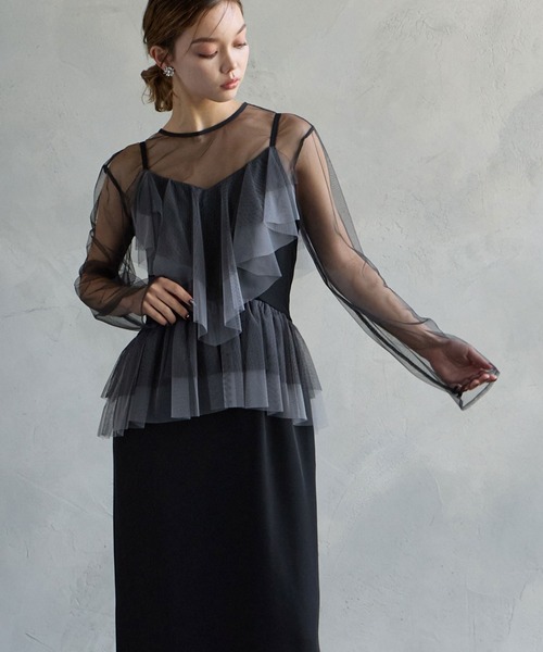 AIMER（エメ） ドレス 「WEB限定」チュールブラウス×配色チュール