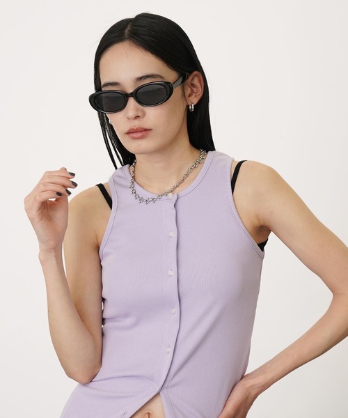 tシャツ フロントボタンタンクトップ レディース フロントボタン タンクトップ（ファッション）のおすすめ人気