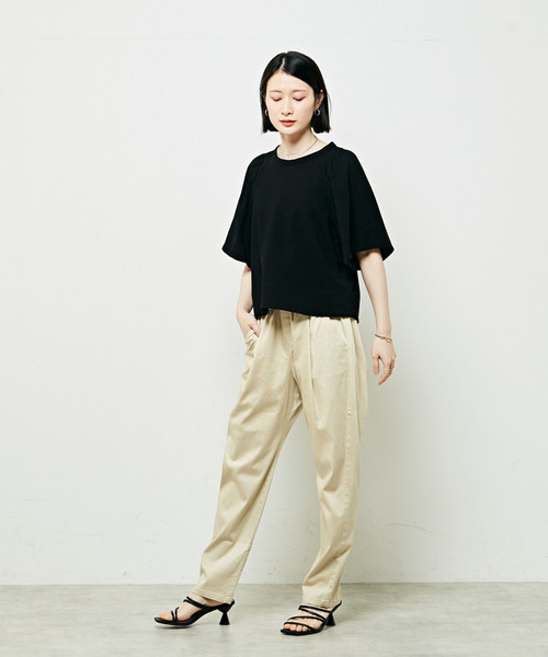 「SOFFITTO」 半袖カットソー FREE イエロー レディース_画像2