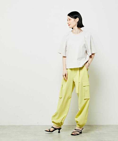 「SOFFITTO」 半袖カットソー FREE イエロー レディース_画像5