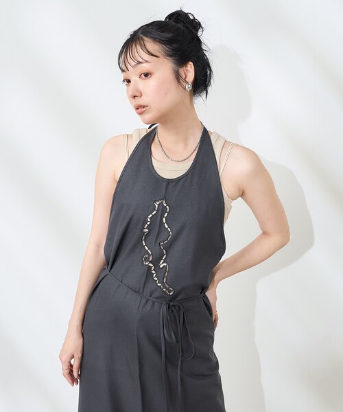 Baserange DYDINE シアー キャミソール リネン ワンピース S BASERANGE/ベースレンジ】DYDINE DRESS / キャミワンピース