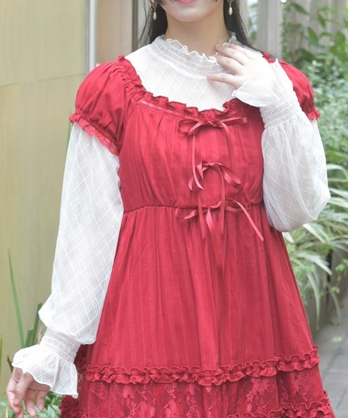 axes femme（アクシーズ ファム） tシャツ フリル袖シアーインナー