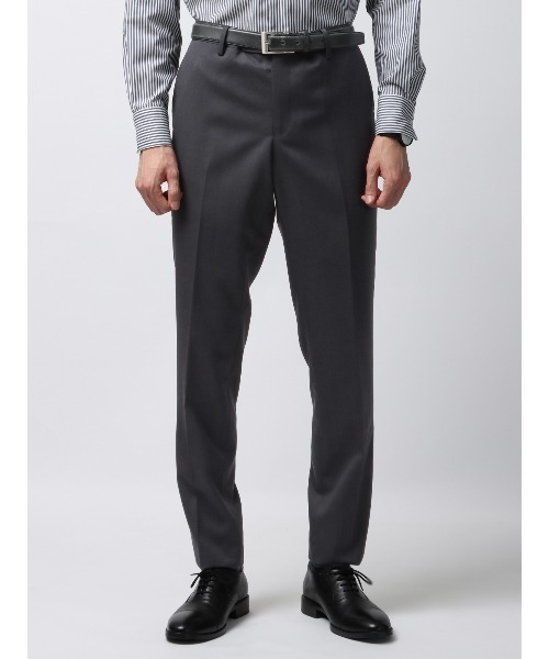 スラックス テーパードパンツ SUPER100'sウール クリアカットツイル