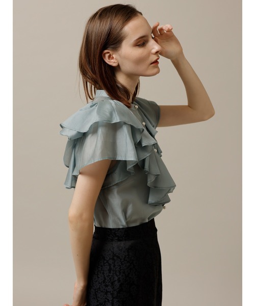 「TONAL」 半袖ブラウス 38 サックスブルー レディース_画像2