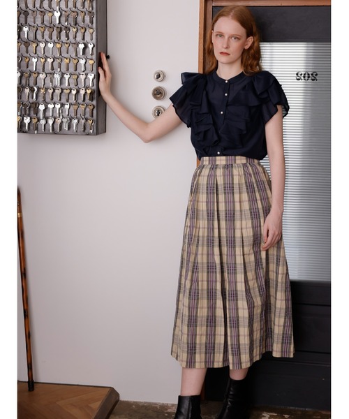 「TONAL」 半袖ブラウス 38 サックスブルー レディース_画像3