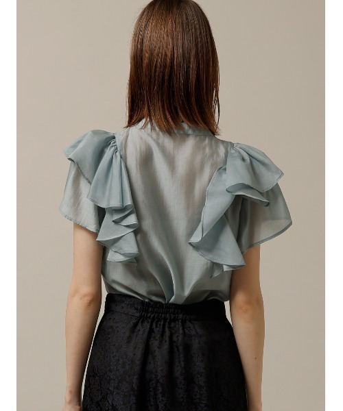 「TONAL」 半袖ブラウス 38 サックスブルー レディース_画像4