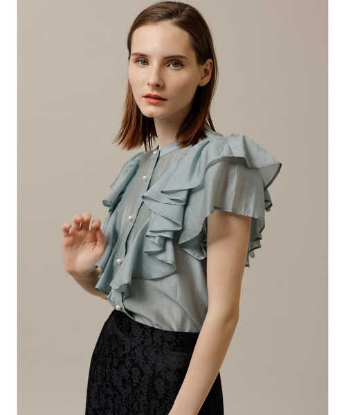 「TONAL」 半袖ブラウス 38 サックスブルー レディース_画像6